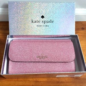 NWT Kate Spade Pink Glitter Phone Wristlet Wallet